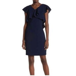 Trina Turk Dark Blue Knee Length Dress Size 6 Professional